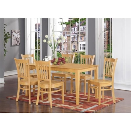 East West Furniture East West Furniture CAGR7-OAK-W 7 Piece Dining Room Set- Dinette Table and 6 Kitchen Chairs CAGR7-OAK-W